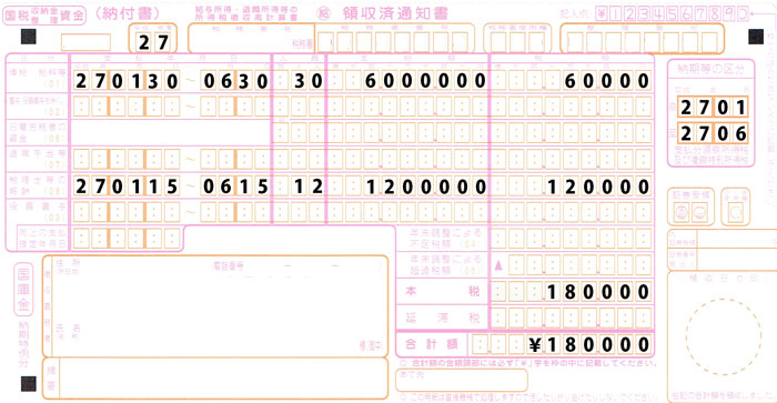 記入例 源泉所得税 納付書
